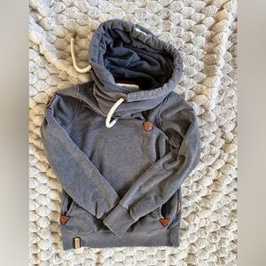 Naketano women's grey cowl neck pullover hoodie sweatshirt